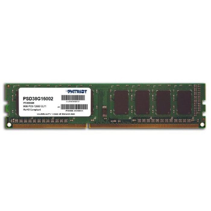 Память DDR3 8Gb 1600MHz Patriot PSD38G16002 RTL PC3-12800 CL11 DIMM 240-pin - фото 51365395