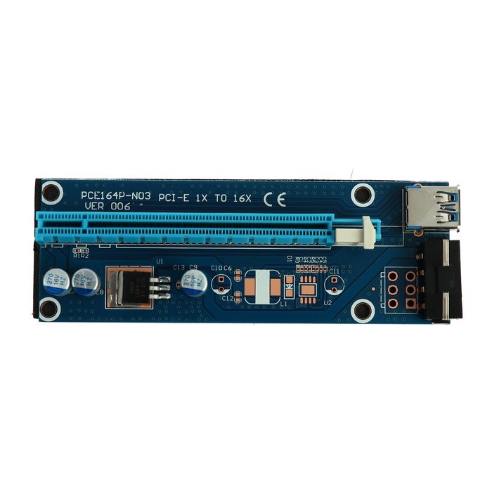 Переходник на видеокарту с USB3.0 на PCI-Ex 1x-16x, 164P-NO3, 4PIN, для майнинга - фото 51371322