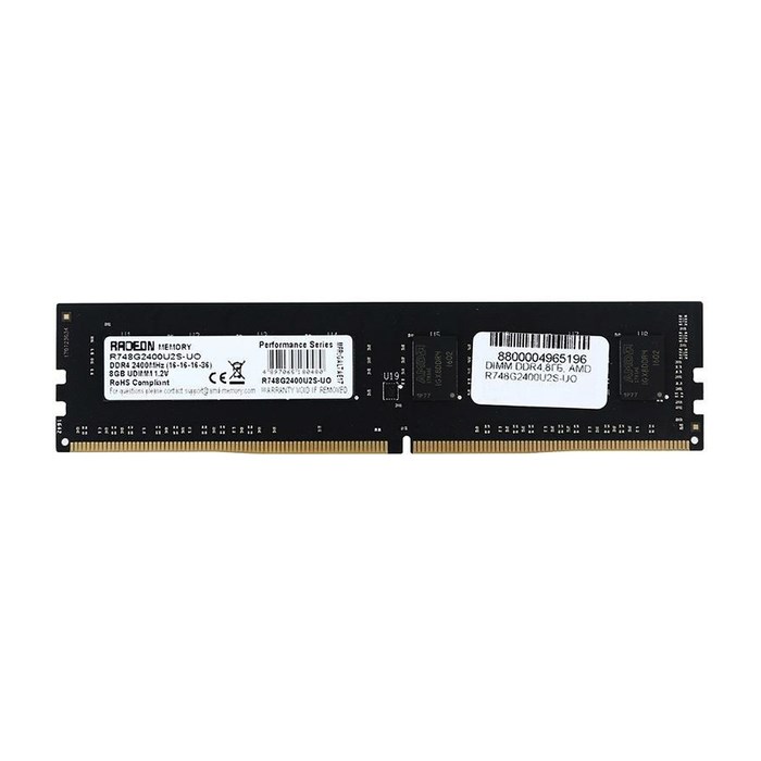 Память DDR4 8Gb 2400MHz AMD R748G2400U2S-UO OEM PC4-19200 CL16 DIMM 288-pin 1.2В - фото 51386235